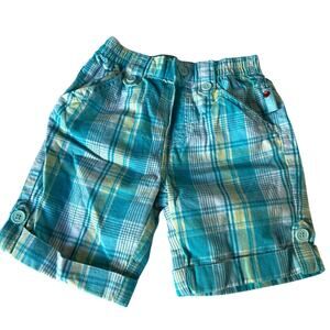 Sesame Street by Nannette Vtg Girls Size 4T Blue Plaid Capri Pants Elmo Y2K